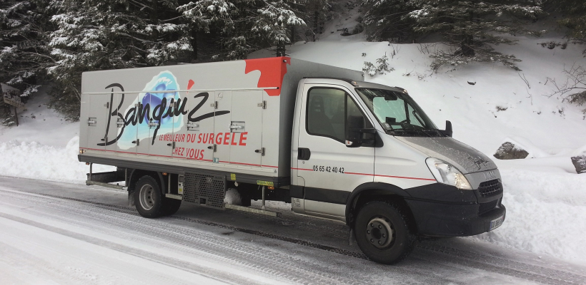 Un camion Banquiz en tournée dans le Massif Central...