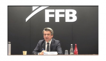 Olivier Salleron, président de la FFB lors de la conférence de presse du 30 mars 2022