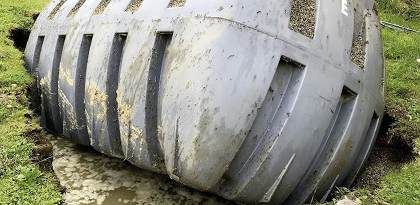 1er prix « Catégorie générale » du Concours Photo AQC 2022 - remontée de la cuve lors de la vidange faute de dalle de lestage