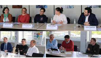 En haut, de gauche à droite : Véronique Vansteene (Fare Propreté), Claire Normand (WM Professional), William Dos Santos et Alcileia Verrier (AVV Nettoyage) Helder de Malgahaes. En bas, de gauche à droite : Benjamin Le Thiez ( Essi), Thierry Rouleau (Oxypharm, Sanivap), Jean-Christophe Pruvost (Clenea), Christophe Leclercq (CTIP), Nicolas Bachellerie (Fare Propreté), Pierrick Majerac (La Rationnelle).