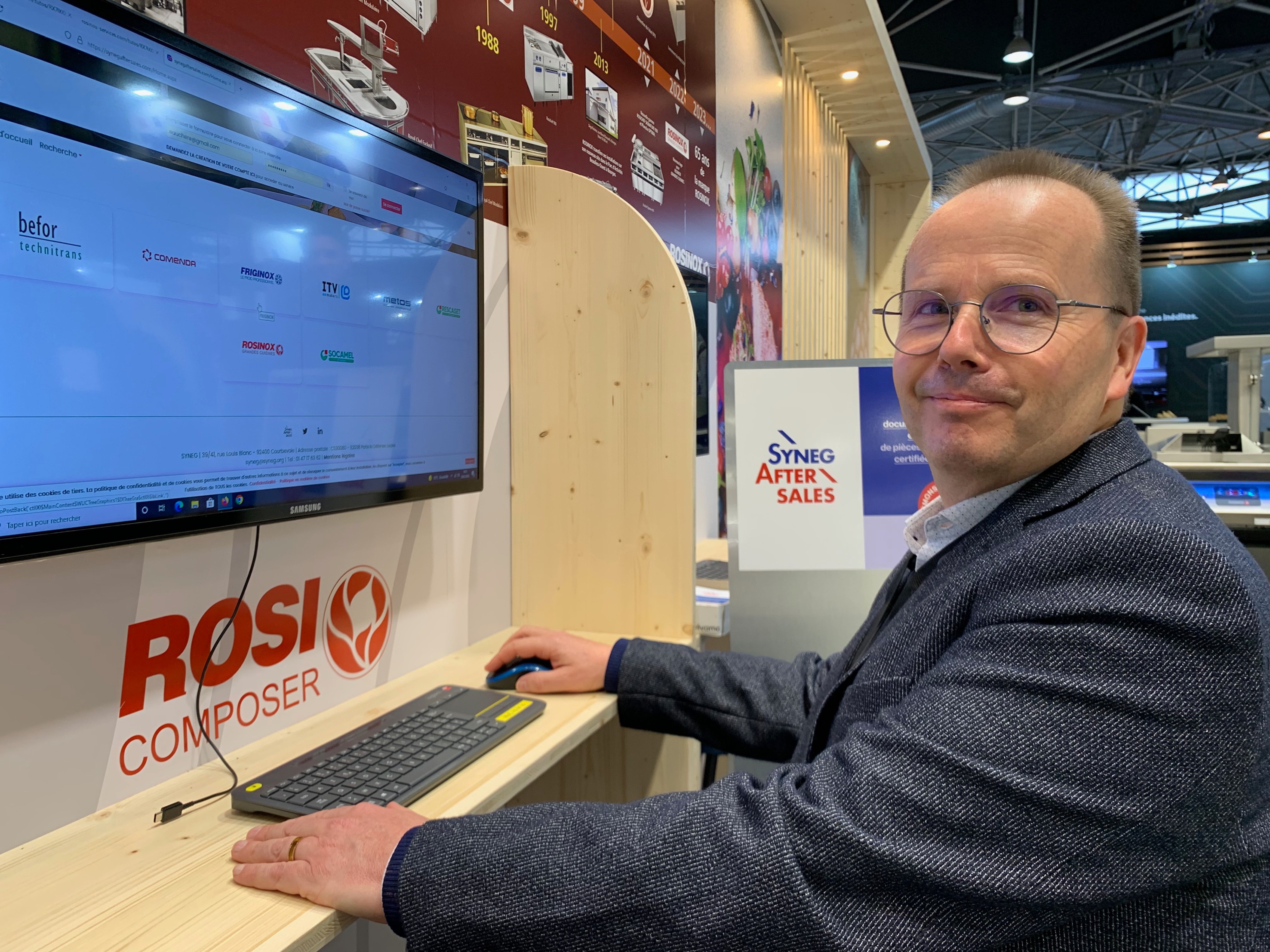 Eric Auchère, Directeur qualité et SAV chez Rosinox-Friginox, qui préside le groupe de travail SAV du SYNEG présentait la nouvelle plateforme mutualisée synegaftersales.com sur le SIRHA