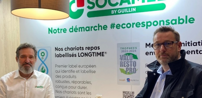 Laurent Courneil (à gauche), Directeur général de Socamel et Stéphane Charbonnier Directeur des ventes et marketing de Tecumseh, le 19 janvier 2023, au Sirha.