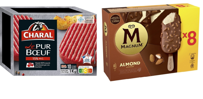 Le steak haché pur boeuf Charal et le Magnum Amandes occupent les deux premières places au classement des ventes annuelles.  