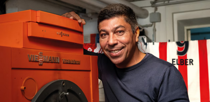 La star du FC Munich à la fin des années 90 Giovane Elber s'associe à la marque Viessmann.