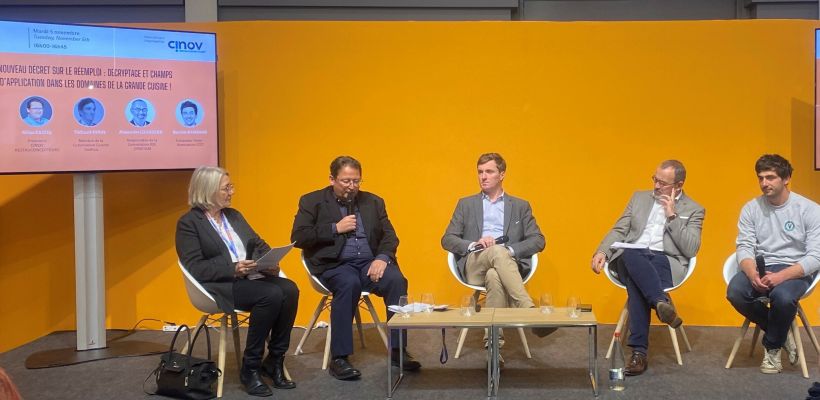 De gauche à droite : Nelly Rioux, Gilles Castel, Thibault Evain, Alexandre Lohnherr, Bastien Rambaud. 