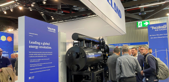 Une grande première pour la pompes à chaleur industrielle VQ 95 Vilter sur le stand Copeland. 