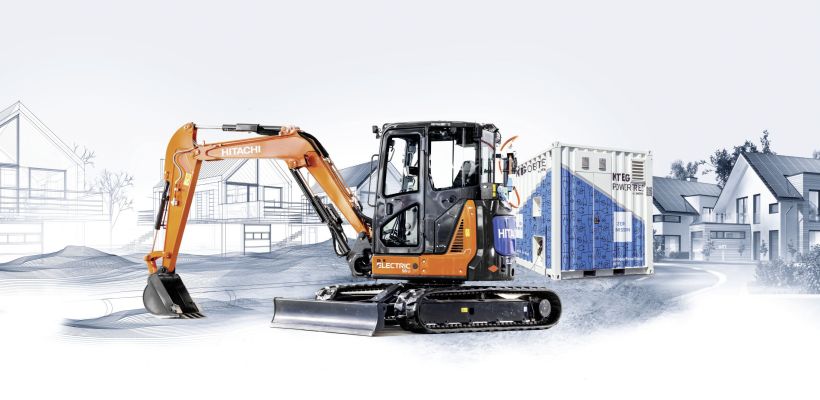 Version électriques à batteries ou filaires, mais aussi moteur à hydrogène et unité de stockage d’énergie, Hitachi Construction Machinery explore toutes les technologies moteurs.