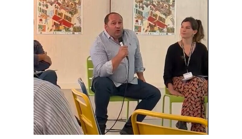 Jean-Christophe Boudin, président de la CSRE PACA est intervenu en introduction de l'événement aux côté de Colombe Pigearias, co directrice de Marseille Solutions. 