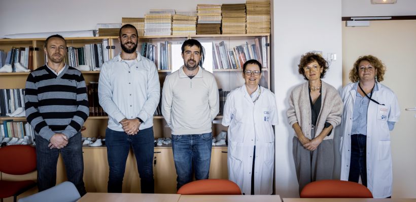 Les représentants de Savéol et Axima Réfrigération France aux côtés des ceux du service de chirurgie pédiatrique du CHU de Brest. 