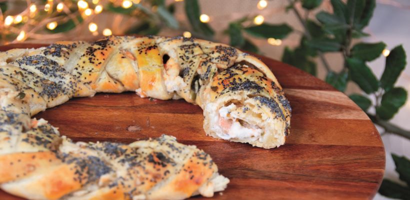 En photo, la Couronne feuilletée à la truite, l'une des nouveautés festives de l'assortiment d'écomiam.