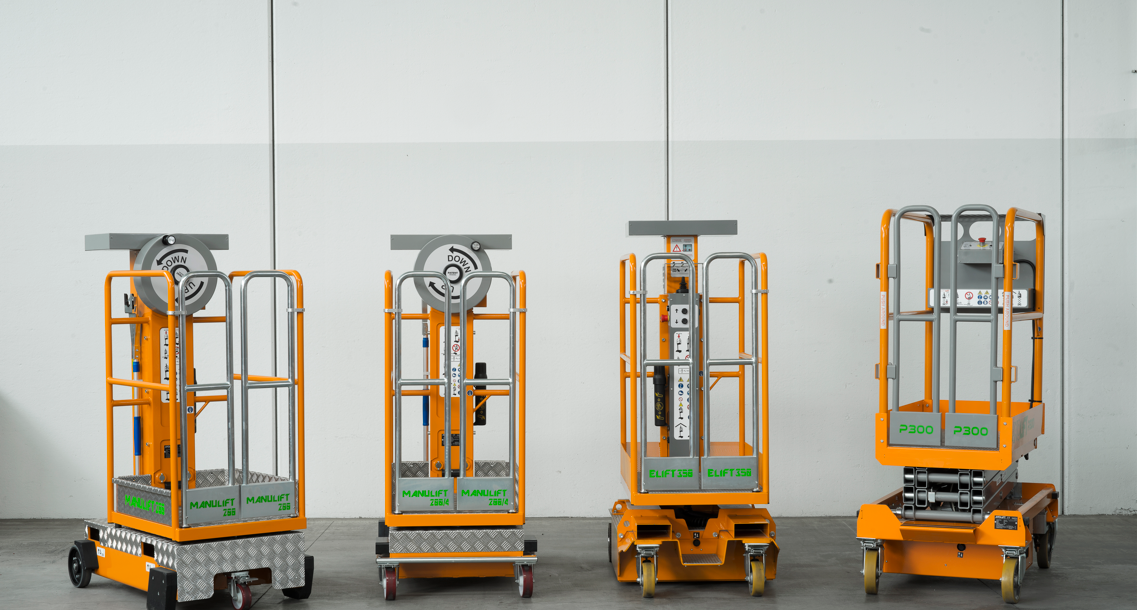 Les nacelles Axolift sont déclinées en élévateurs manuels jusqu’aux plateformes électriques etautomotrices à ciseaux ou à mât.