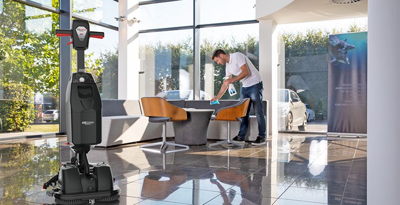 Les microlaveuses Nuclean de Numatic remplacent les systèmes de lavage à plat qui impliquent davantage de mouvements répétitifs.