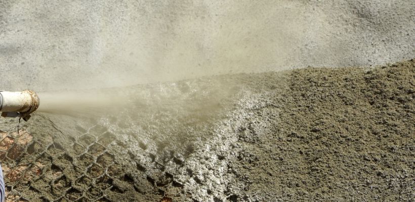 La projection de béton par voie sèche expose les équipes à des contraintes physiques importantes et au risque d’inhalation de poussières contenant de la silice cristalline.