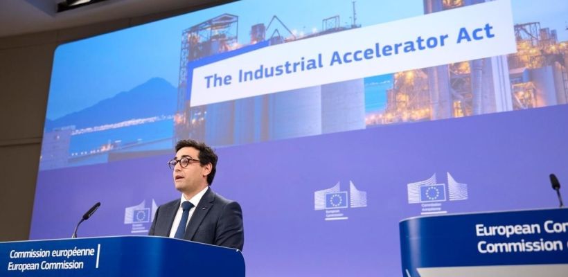 Stéphane Séjourné, vice-président exécutif chargé de la prospérité et de la stratégie industrielle lors de la conférence de presse sur l’IAA.