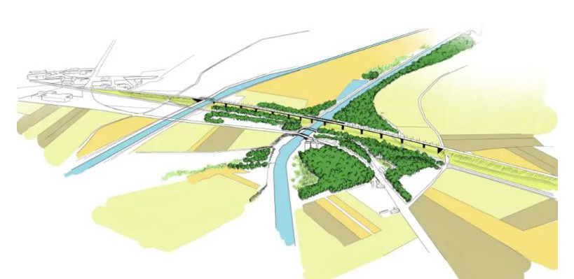 Les deux ouvrages franchiront le canal Seine-Nord et le canal Nord.