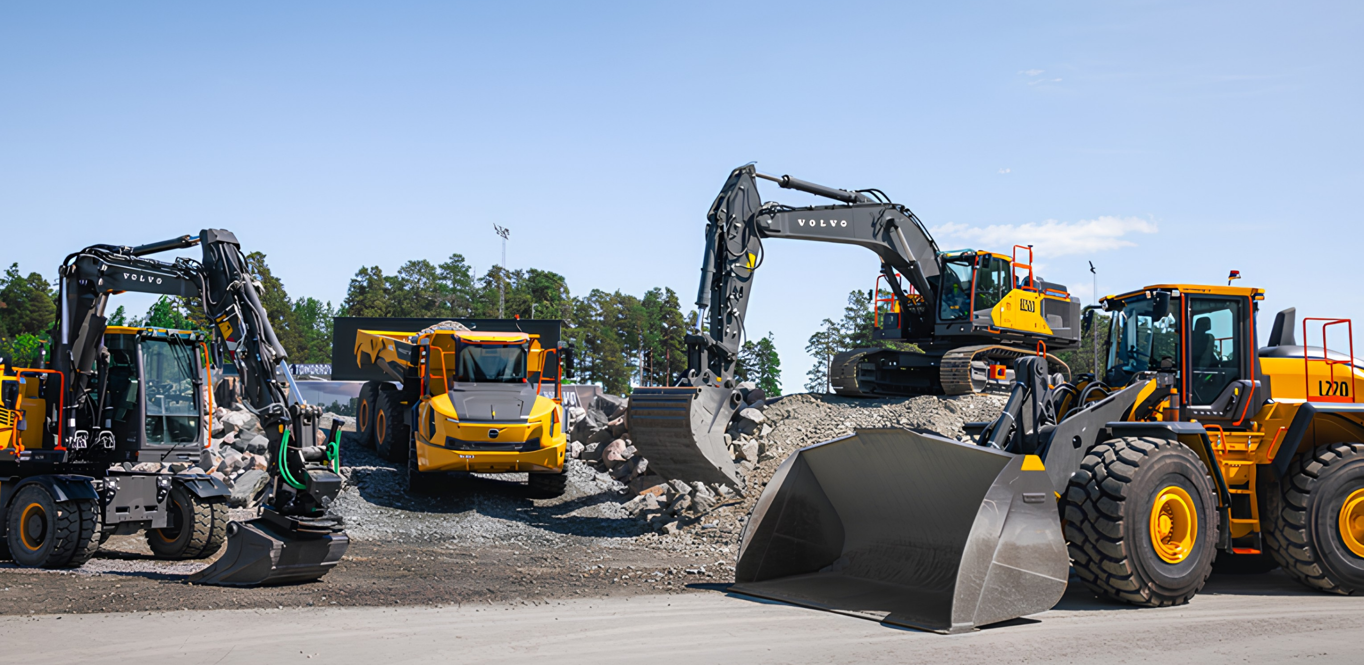 Durant les Volvo Days, le constructeur a notamment mis en avant des machines lourdes et d'engins électriques. 