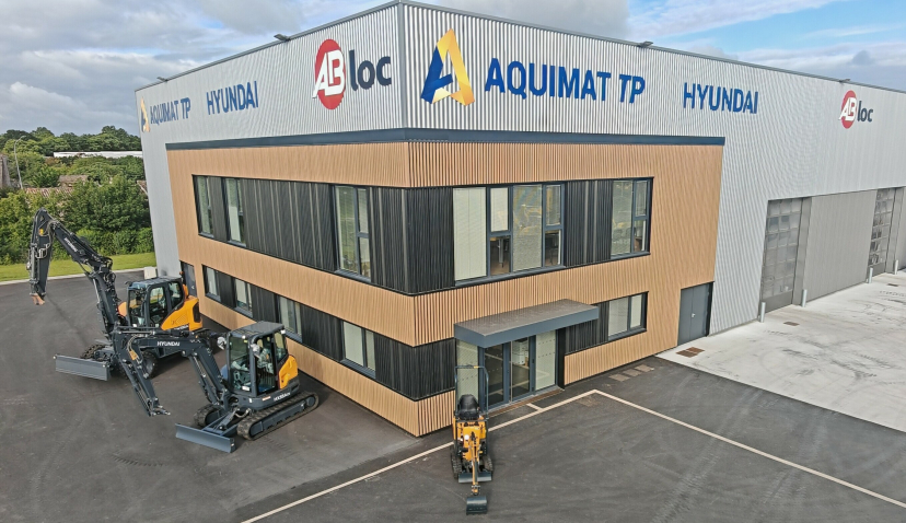 L'agence de Pons en Charente-Maritime partagée par Aquimat TP et AB Loc. 