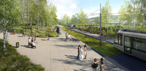 Le chantier prévoit notamment la création d'une plateforme perméable et l'aménagement d'espaces verts. 