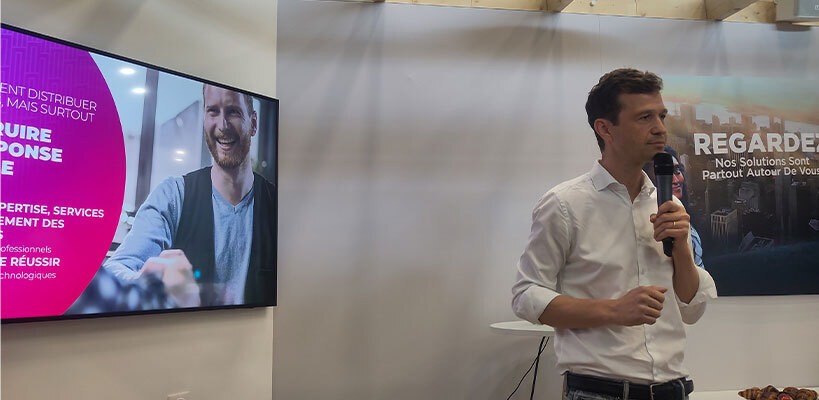 Benjamin Auzéau, directeur général de DSC (Saint-Gobain) lors du salon Renodays