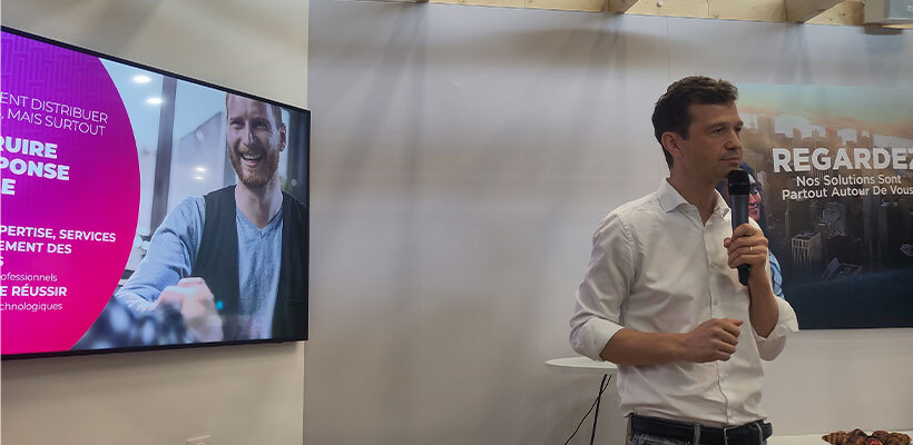 Benjamin Auzéau, directeur général de DSC (Saint-Gobin) lors du salon Renodays