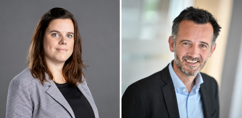 Marie Bessières, vice-présidente de la CAMD et directrice générale de Bouygues Construction Matériel, et Olivier Colleau, président de la CAMD et président exécutif du Groupe Kiloutou.