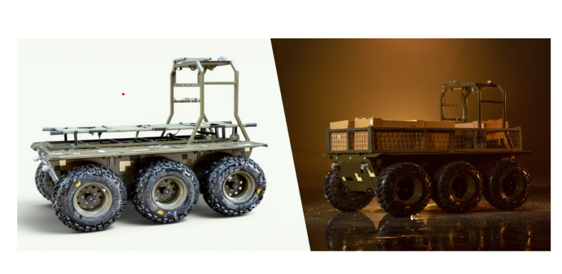 La plateforme robotisée RAVLYK (UMP-2), conçue pour des missions de logistique est au cœur du partenariat.