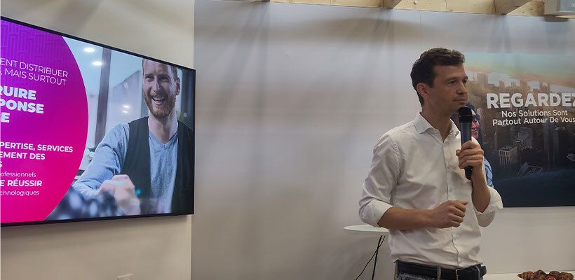 Benjamin Auzéau, directeur général de DSC (Saint-Gobin) lors du salon Renodays