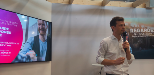 Benjamin Auzéau, directeur général de DSC (Saint-Gobin) lors du salon Renodays